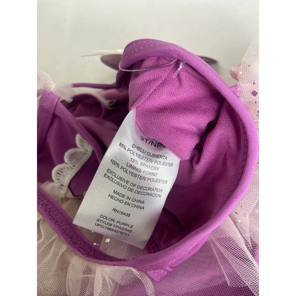 Disney Tangled Rapunzel Tutu One Piece Swimsuit Swimwear Girls Size 3T